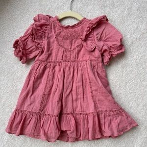 Dôen Magdalene Pink Ruffle Dress 2T